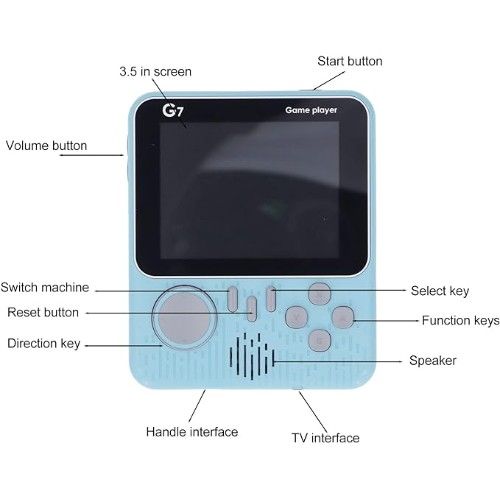 Retro G7 Ηλεκτρονική Παιδική Κονσόλα Χειρός Οθόνη 3.5 - Gameboy Ηλεκτρονική Παιχνιδομηχανή με 666 Παιχνίδια – Μπλε