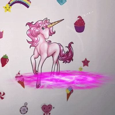 Τεράστιο Αυτοκόλλητο Τοίχου Επαυξημένης Πραγματικότητας με Εικόνες που Ζωντανεύουν - HoloToyz Magical Unicorn AR Wall Decals