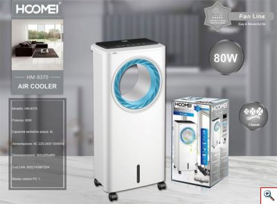 Hoomei® Επιδαπέδιος Ανεμιστήρας Χωρίς Πτερύγια 80W Air Cooler με Τηλεχειριστήριο - Χρονοδιακόπτη, 3 Ταχύτητες & Περιστρεφόμενος - Bladeless Fan