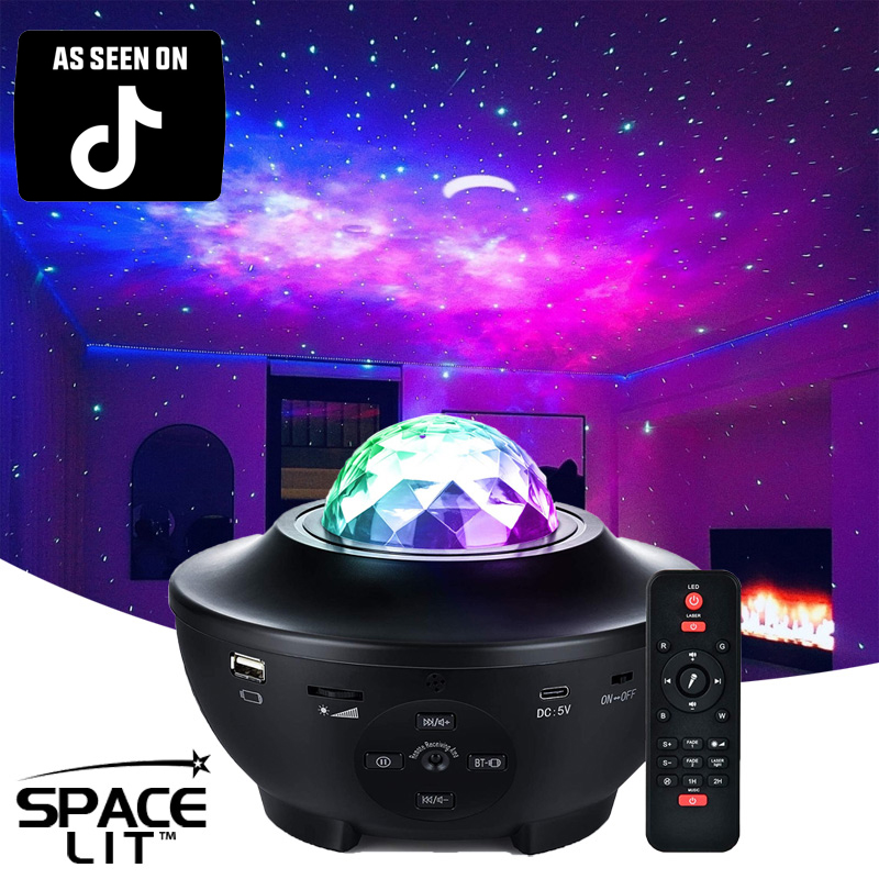 SpaceLit Προτζέκτορας με Original Laser Effect Αστεριών & Ηχείο