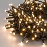 Χριστουγεννιάτικα 180 LED Λαμπάκια με Μαύρο Καλώδιο - Λευκό Θερμό