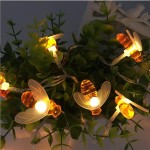 20 LED Φωτάκια - Χριστουγεννιάτικα Λαμπάκια σε Σχέδιο Μέλισσες με Μπαταρίες