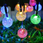 Ηλιακά Bubble Λαμπάκια Χριστουγεννιάτικα Πολύχρωμου RGB Φωτισμού με 8 Προγράμματα - Φωτάκια LED Εξωτερικού Χώρου με Φωτοβολταϊκό Πάνελ