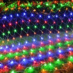 320 LED Λαμπάκια Χριστουγεννιάτικη Κουρτίνα - Πλέγμα Δίχτυ με RGB / Πολύχρωμο Φωτισμό
