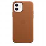 Apple® Δερμάτινη iPhone 12/12Pro MagSafe Θήκη Κινητού Τηλεφώνου - Apple Leather Case with MagSafe Back Cover - Saddle Brown