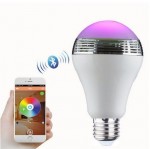 Bluetooth LED Λάμπα 6W E27 Πολύχρωμη με Ηχείο 3W με App Εφαρμογή για Android & iOS