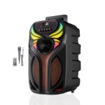 Bluetooth Σύστημα Καραόκε Super Bass με Ηχείο, Μικρόφωνο, Τηλεχειριστήριο και LED Φωτισμό