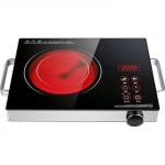 Boxiya  Επιτραπέζια Μονή Εστία 2200W Κεραμική Inox με Διακόπτες Αφής - Χρονοδιακόπτη - 7 Επιλογές Μαγειρέματος & Ρυθμιζόμενο Θερμοστάτη