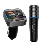 Car Karaoke Μικρόφωνο - Bluetooth FM & MP3 με Φορτιστή Αναπτήρα - Dual USB/Type-C 3.1A, Ψηφιακή Οθόνη, Hands‑free