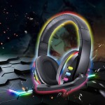 EZRA® Gaming LED Ακουστικά Κεφαλής On Ear USB με Μικρόφωνο - Wired Headset Headphones