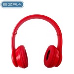 EZRA Ενσύρματα Ακουστικά Κεφαλής με Ενσωματωμένο Μικρόφωνο & Λειτουργία Μείωσης Θορύβου 3.5mm - Wired On Ear Headphones BH05 - Κόκκινο