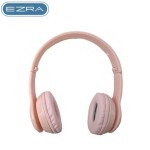EZRA Ενσύρματα Ακουστικά Κεφαλής με Ενσωματωμένο Μικρόφωνο & Λειτουργία Μείωσης Θορύβου 3.5mm - Wired On Ear Headphones BH05 - Ροζ