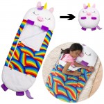FluffyNap Λούτρινος Παιδικός Υπνόσακος , Μαξιλάρι - Αρκουδάκι Unicorn