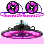 GROW SET 001 - E27 Τριπλό Φωτιστικό 400W 180º LED + Ταινία USB LED Ανάπτυξης Φυτών Full Spectrum Λάμπα Θερμοκηπίου Εσωτερικού Χώρου Plant Grow Light