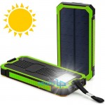 Heavy Duty Ηλιακό Powerbank & Φακός LED - Φορητή Μπαταρία Φορτιστής & Φωτιστικό Επιβίωσης Ηλιακό Πάνελ Υψηλής Ισχύος 2A - Solar USB Charger Πράσινο