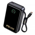 Hoco Shine Power Bank 20.000mAh 45W με 2 Θύρες και Ενσωματωμένο Type-C