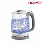 Hoomei Inox Διάφανος Βραστήρας Νερού 1.7l 2200W με Περιστρεφόμενη Βάση HM-5550 Λευκός