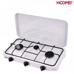Hoomei® Τριπλή Επιτραπέζια Εστία Υγραερίου με Σιδερένια Πλέγματα HM-563T Λευκή