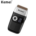 Kemei Επαναφορτιζόμενη Ξυριστική Μηχανή - Τρίμερ 5W με Διπλή Λεπίδα - LCD Οθόνη - 3 Ρυθμίσεις Στροφών & Τσαντάκι Μεταφοράς