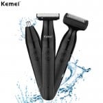 Kemei Αδιάβροχη Επαναφορτιζόμενη Ξυριστική Μηχανή 3 σε 1 3W Ρυθμιζόμενου Μήκους Κοπής με 3 Κεφαλές για Σώμα, Πρόσωπο & Μύτη