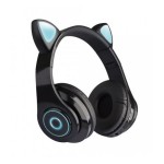 LED Bluetooth Ασύρματα Cat Ear P39M Ακουστικά Αυτιά Γάτας με Εναλλασσόμενο Φωτισμό - Wireless Cat Ear Headphones Μαύρο
