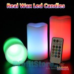 LED Κεριά Παραφίνης με Άρωμα Βανίλιας Σετ 3τμχ με Τηλεχειριστήριο