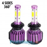 Τετράπλευρα Φώτα - Λαμπτήρες LED Αυτοκινήτου H7 12000LM (2 x 6000Lm) 120W (2 x 60w) 6000Κ - 4 Sides 360 Μοίρες