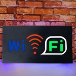 Led Φωτιζόμενη Διαφημιστική Πινακίδα Wi-Fi 43X23εκ