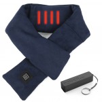 MDHL Ηλεκτρικό Θερμαινόμενο Κασκόλ Βελούδινο με Δώρο Powerbank - 3 Ρυθμίσεις Θερμοκρασίας - Blue Black