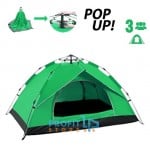 Pop Up Αυτόματη Σκηνή 1ος λεπτού Igloo Camping 3 Ατόμων - Καλοκαιρινή Αδιάβροχη - Πράσινη 200x150x130εκ