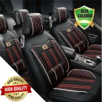 Premium Σετ Universal Ανατομικά Καλύμματα Καθισμάτων Αυτοκινήτου από Αφρώδες Pu Leather/Υφασμα σε Μαύρο/Κόκκινο Χρώμα 7 τμχ