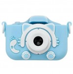 Q1 Kitty Kids Ψηφιακή Φωτογραφική Κάμερα Compact 12MP με Οθόνη 2" - Παιχνίδια - Ανάλυση Φωτογραφίας 4K & Aνάλυση Βίντεο 1080p - Μπλέ