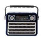 Retro Φορητό Επαναφορτιζόμενο Ραδιόφωνο CMIK MK-121 Μπλέ- Multimedia Ηχείο MP3 Player με Bluetooth, USB, SD, AUX, FM Radio