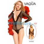Sexy Κορμάκι Δίχτυ με Μανίκια και Εντυπωσιακό Ντεκολτέ VAQUA-81002