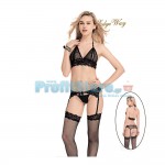 Sexy Εσώρουχο - Εντυπωσιακό Μπουστάκι με Δαντέλα, Ζαρτιέρα, και Κάλτσες 82019