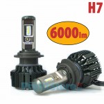 Turbo Led Λάμπες Φώτα Η7 Αυτοκινήτου Angle Adjust 360ᵒ 6000lumens (2x3000lm) 60W (2x30w) με Τεχνολογία CSP - Led Headlight T6