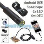 USB Android Ενδοσκοπική Αδιάβροχη Κάμερα Μικροσκόπιο 6x LED για Κινητά Τηλέφωνα OTG 5m