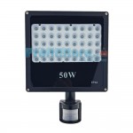 Ultra Slim Προβολέας SMD LED 50w με Ανιχνευτή Κίνησης Λευκό 6000K Υψηλής Φωτεινότητας