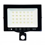 Ultra Slim Προβολέας με 96 SMD LED 50w με Ανιχνευτή Κίνησης Λευκό 6000K Υψηλής Φωτεινότητας και Χαμηλής Κατανάλωσης