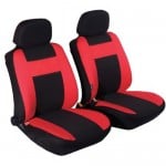 Universal Καλύμματα Καθίσματος Αυτοκινήτων 4τμχ για Κάθισμα & Προσκέφαλα Οδηγού + Συνοδηγού Κόκκινο - Μαύρο