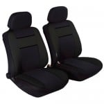 Universal Καλύμματα Καθίσματος Αυτοκινήτων 4τμχ για Κάθισμα & Προσκέφαλα Οδηγού + Συνοδηγού Μαύρο - Μαύρο