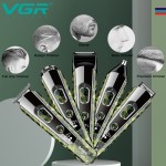 VGR Επαναφορτιζόμενη Επαγγελματική Κουρευτική Μηχανή Ψηφιακή 5in1 Kit Hair Trimmer