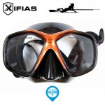 Xifias Καταδυτική Μάσκα Σιλικόνης Πορτοκαλί Tempered Glass Silicone Mask