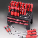 Σετ 100 Μαγνητικών Κατσαβιδιών από Ανοξείδωτο Χάλυβα με Ραφιέρα - Βάση