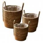 Σετ 3 Τμχ Διακοσμητικά Πλεκτά Καλάθια - Grass Basket 30×26 cm, 25×22cm και 22×16cm