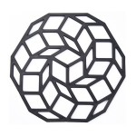 Σετ 5x Σουπλά Σιλικόνης - Θερμοπροστασίας σε Σχέδιο Origami 12.8x13.3cm Μαύρο