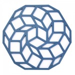 Σετ 5x Σουπλά Σιλικόνης - Θερμοπροστασίας σε Σχέδιο Origami 12.8x13.3cm Μπλε