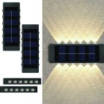 Σετ LED Αδιάβροχα Ηλιακά Επιτοίχια Φωτιστικά Εξωτερικού Χώρου με 12 SMD και Ενσωματωμένο Πάνελ σε Θερμό Λευκό Φωτισμό 2τμχ