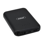 Μίνι Power Bank 6000mAh Ασύρματης Φόρτισης & με Υποδοχές USB-A, Type-C, Micro - Μαύρο