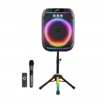 Ηχείο Karaoke - 60W Bluetooth Partybox Με Πολύχρωμο Φωτισμό, 8″, Βάση & Ασύρματο Μικρόφωνο